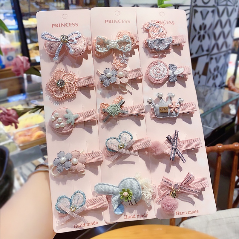 Set 5 Kẹp Tóc Hình Bông Hoa Dễ Thương Cho Bé Gái