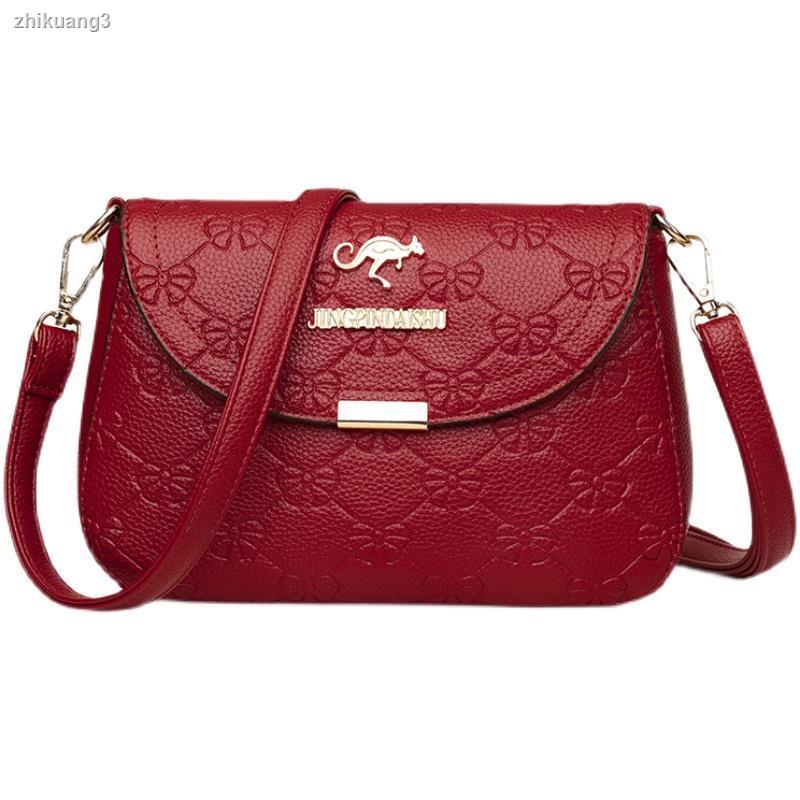 Túi đeo vai bên vai bé gái Boutique Đeo chéo Kangaroo Túi xách nữ 2021 Thời trang cao cấp dập nổi tất cả các trận đấu Da bò họa tiết da thật Túi đeo chéo mẹ