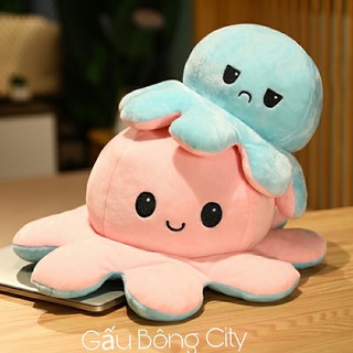 Bạch tuộc cảm xúc vui buồn 2 màu xanh hồng siêu cute 40cm