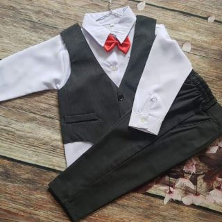 [NOW SHIP]Sét vest cho bé màu xám