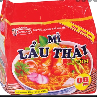Combo 5 gói Mì Lẩu Thái Tôm gói 81g