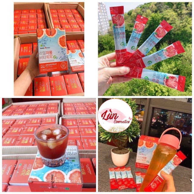 ( sẵn ) Nước Ép Bưởi Đỏ Hàn Quốc giảm cân Sanga Real Grapefruit Vita Tok Tok