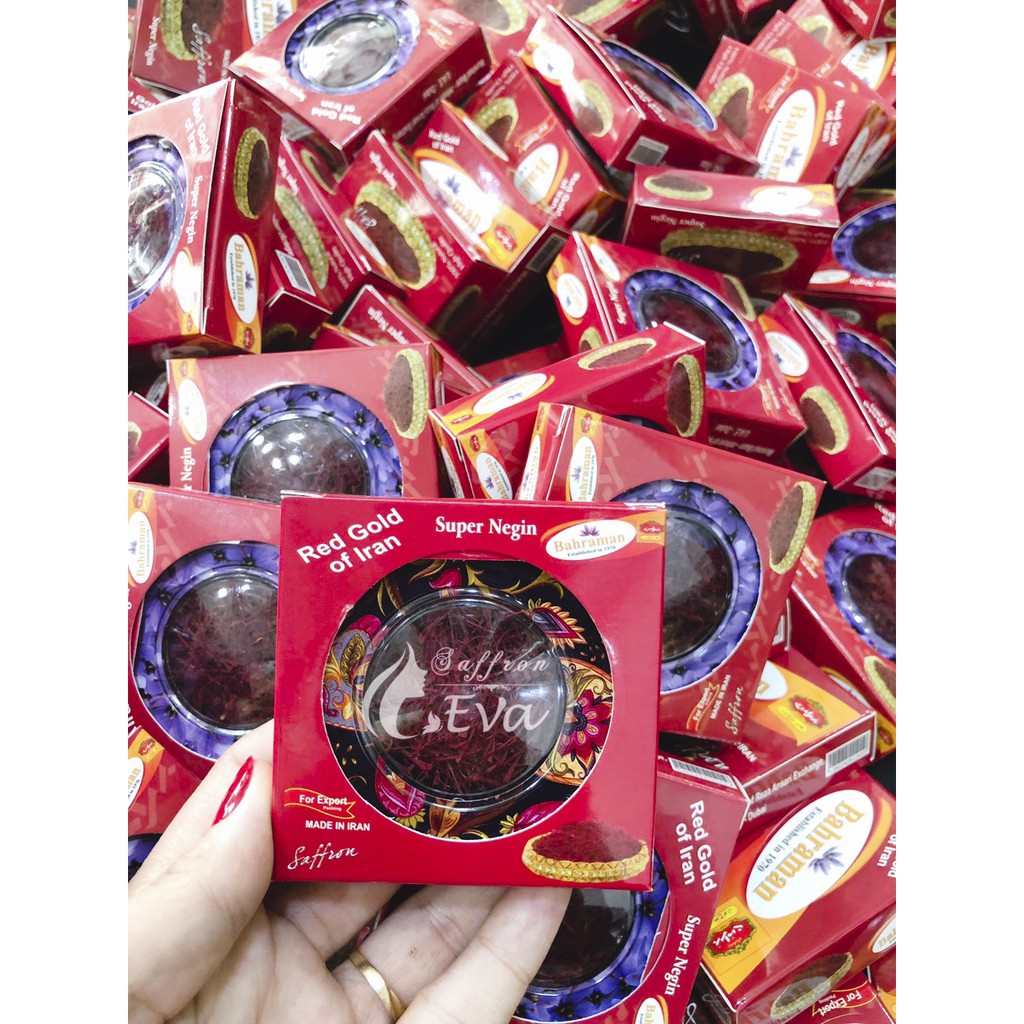 Combo 20 hộp 1gram Saffron loại 1 Super Negin thương hiệu Bahraman  / Nhụy Hoa Nghệ Tây (hộp thiếc)