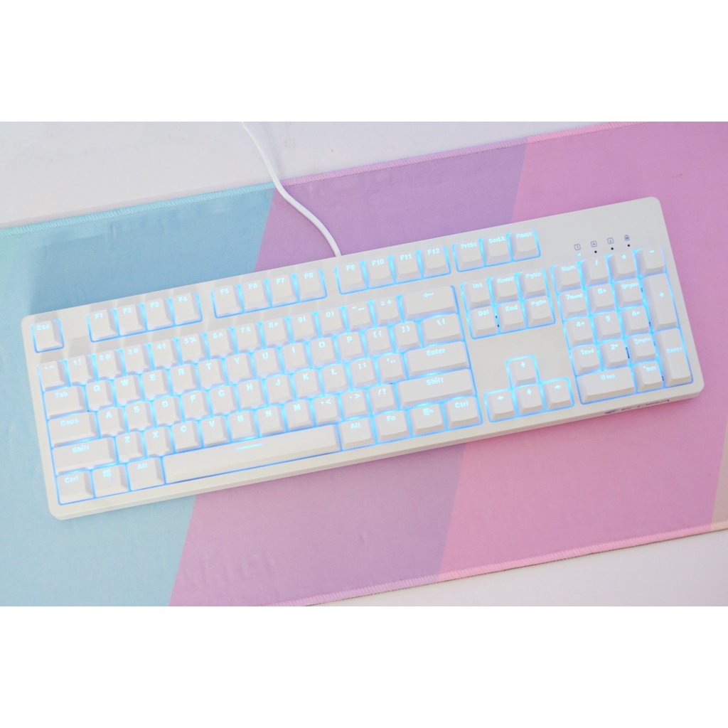 Bàn phím cơ, máy tính E-Dra EK3104 Ice White⚡️𝑭𝑹𝑬𝑬𝑺𝑯𝑰𝑷⚡️cao cấp, gõ bền êm tay, chơi game và dùng văn phòng cực tốt