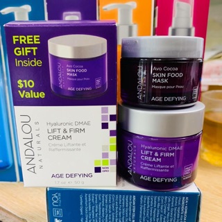 Kem Dưỡng Da Hyaluronic DMAE Lift & Firm Andalou 50gr tặng mặt nạ 28gr