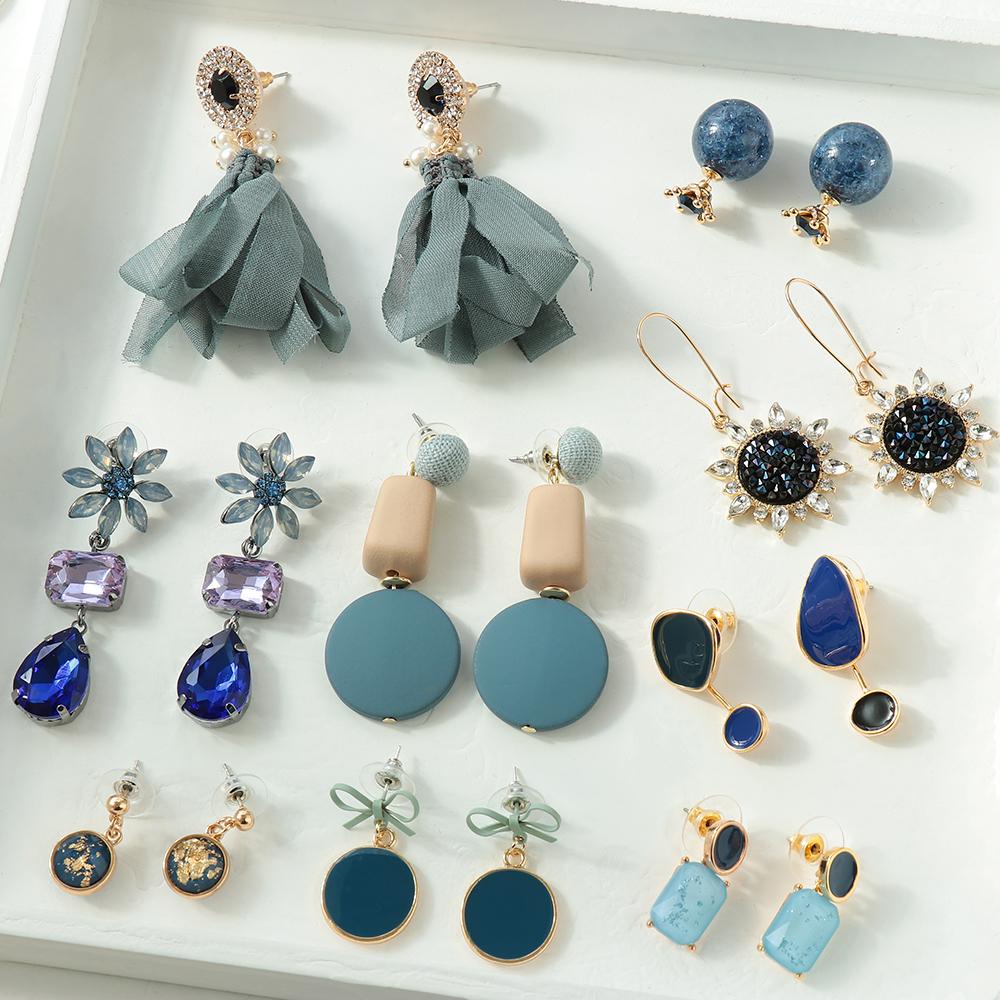 EUCA Bông Tai Acrylic Dáng Dài Thiết Kế Hình Học Độc Đáo Thời Trang Cho Nữ