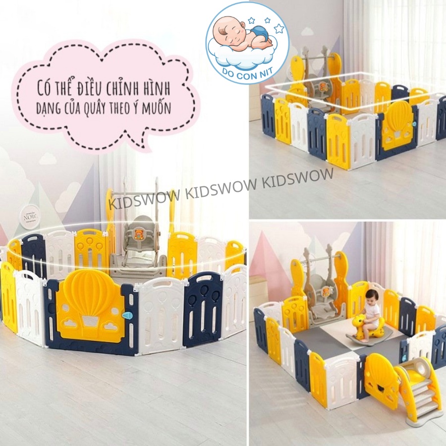 [Tặng thảm + 100 banh + Túi Lưới] Quây Củi Nhựa Kidswow Cho Bé