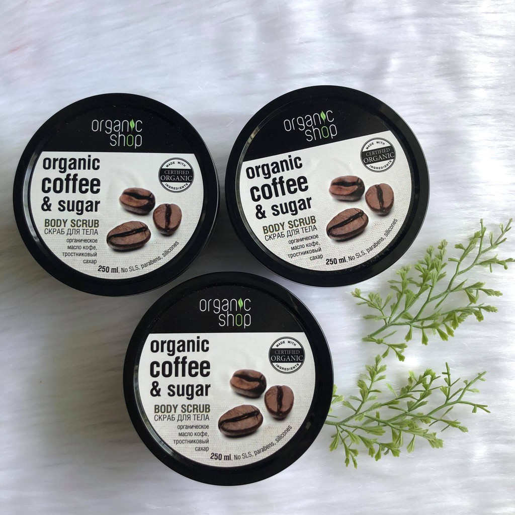 Tẩy da chết toàn thân Organic Shop Organic Coffee &amp; Sugar Body Scrub