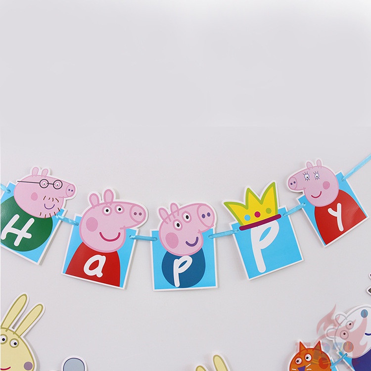 ♦ Trang Trí Tiệc - Banner ♦ Set 13 Phụ Kiện Trang Trí Tiệc Sinh Nhật Hình Heo Hồng Dễ Thương