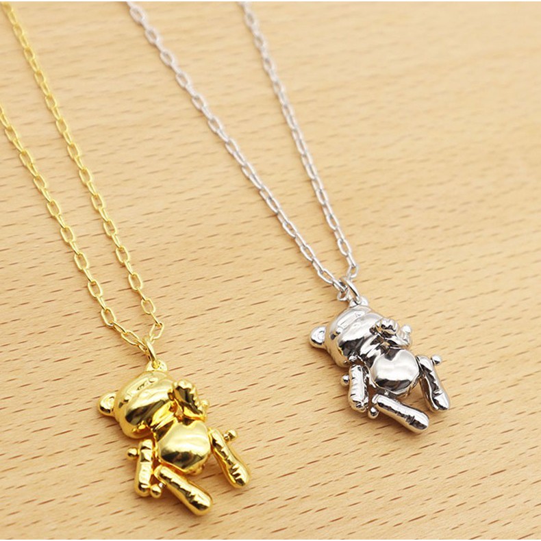 Dây chuyền bạc 925 Ambush inflated teddy bear charm necklace fw20