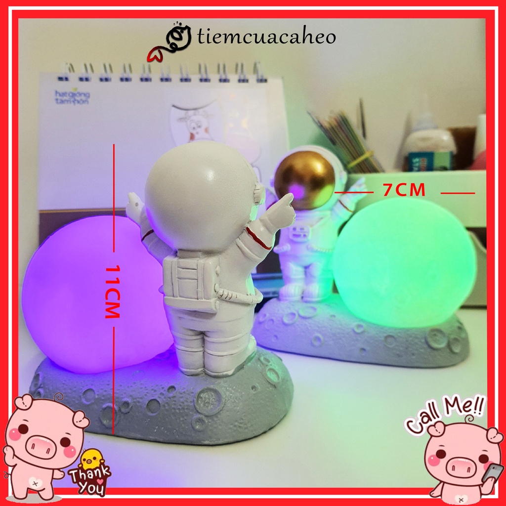 Đèn ngủ led Phi Hành Gia kèm Mặt Trăng 8cm hot trend tiktok