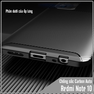Ốp lưng cho Xiaomi Redmi Note 10 chống sốc Carbon Auto Focus
