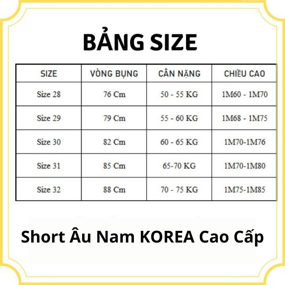 Quần short nam Hàn quốc chất vải âu cao cấp (BAO TEST KIỂM TRA) 6 màu