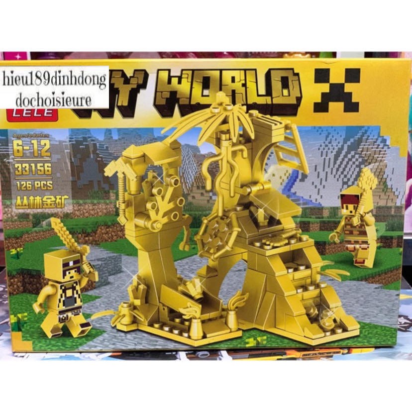 Lắp ráp xếp hình lego minecraft my world 33156 : Thành phố phiên bản vàng golden