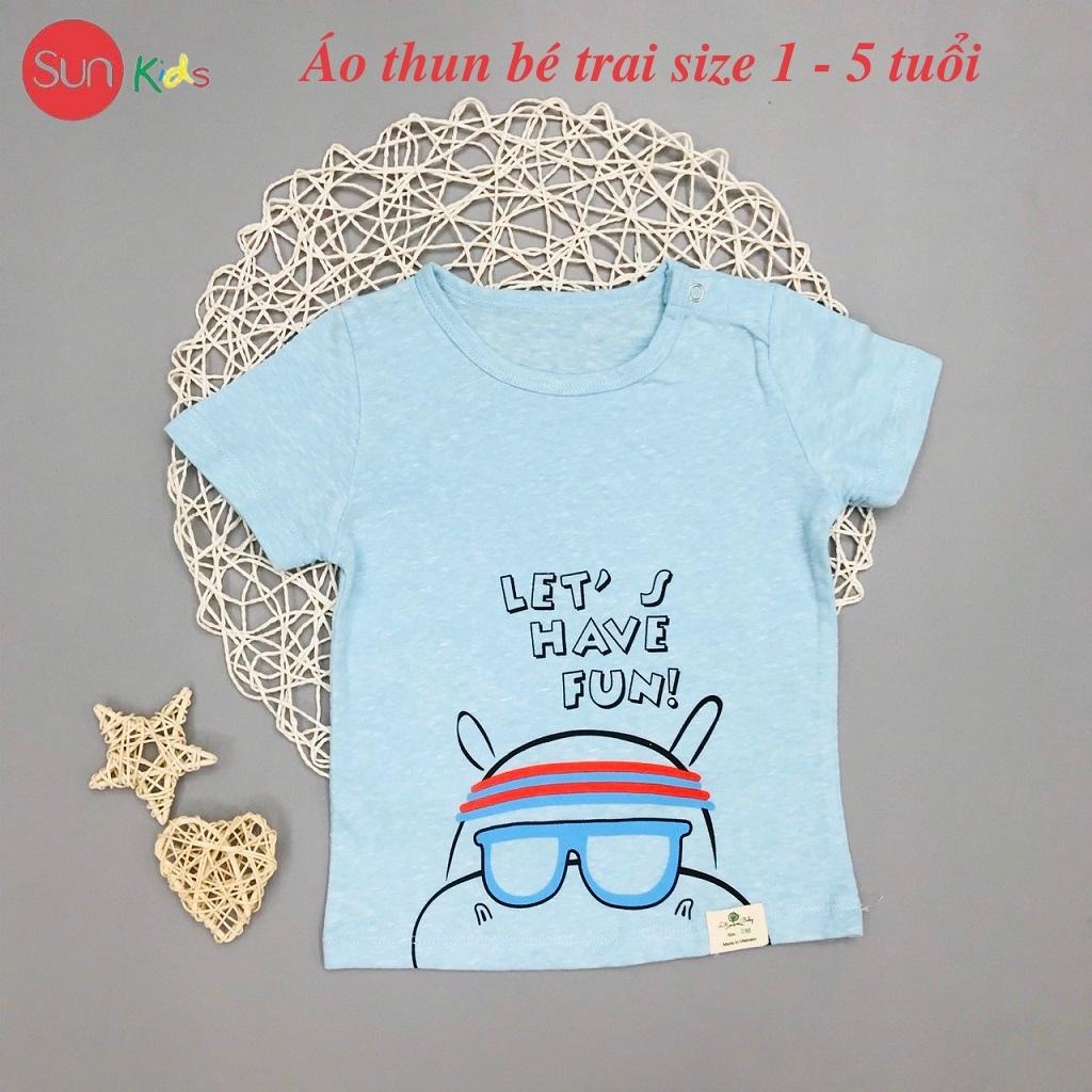 Áo thun bé trai, áo phông cho bé trai chất cotton nhiều màu, size 1-5 tuổi - SUNKIDS