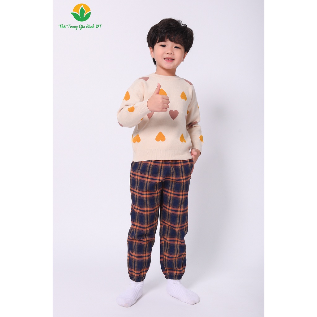 Quần cotton dài bo gấu Việt Thắng kẻ bé Q66.2201