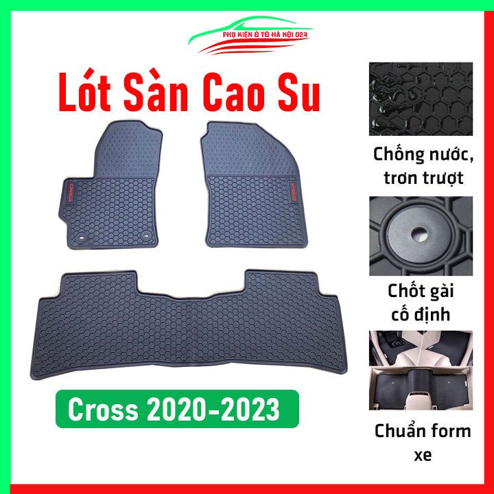 Thảm lót sàn cao su cho xe Cross 2020-2023 mẫu chữ đỏ hàng chuẩn theo xe chịu lực tốt