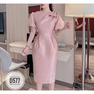 Bigsize Đầm nơ vai D577