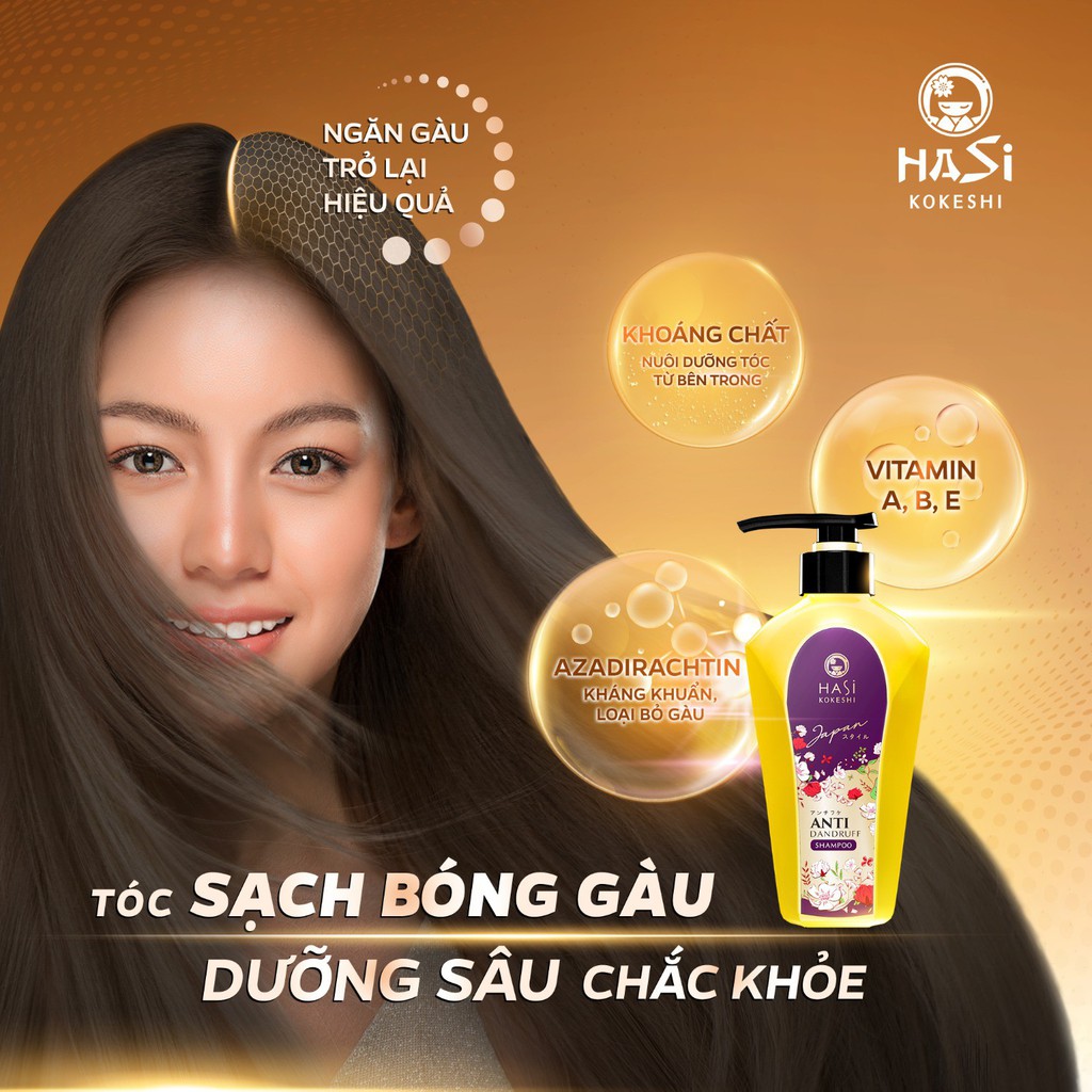 Dầu Gội Hasi Kokeshi Shampoo 450g