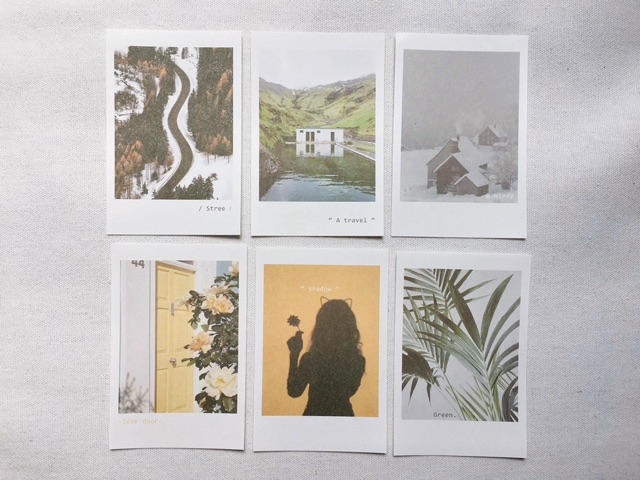 Set 50 Tấm Hình in Kiểu Polaroid style Aesthetic - Ảnh in Sẵn Trang Trí Sổ Bullet Journal / Tường