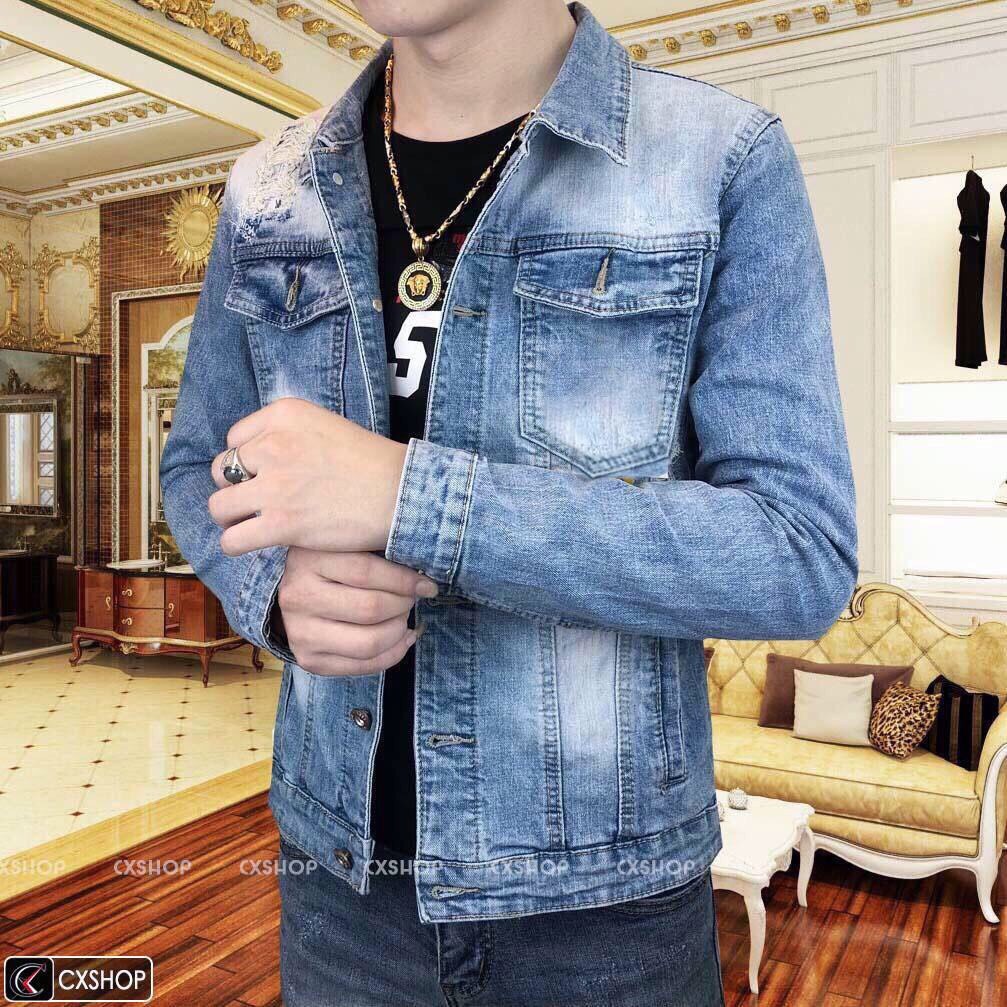Áo khoác jeans nam cao cấp siêu đẹp, y ảnh
