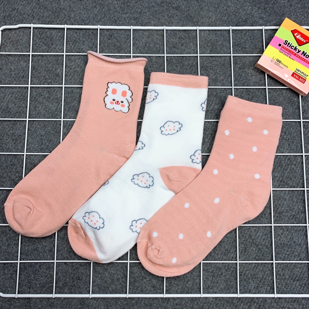 Tất cổ cao chất liệu cotton co giãn 4 chiều, set tất vớ phong cách Hàn Quốc cực xinh - Hot store