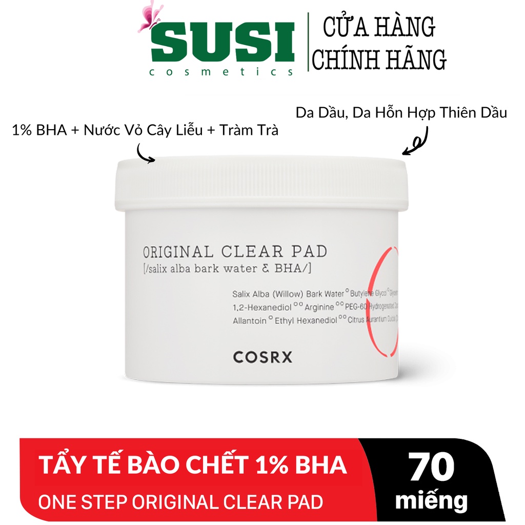 [ MẪU MỚI ] Bông Tẩy Da Chết Hóa Học Cosrx One Step Original Clear Pad