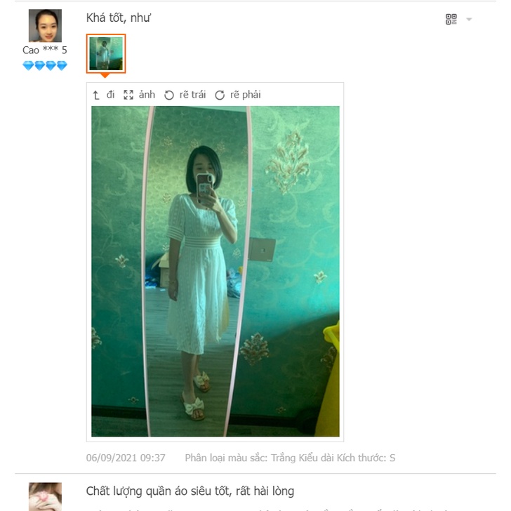 Váy Trắng Tiểu Thư Dự Tiệc Viền Ren, Đồ Đôi Bạn Thân, Cổ Vuông, Bo Eo, Dáng Xòe Nhẹ