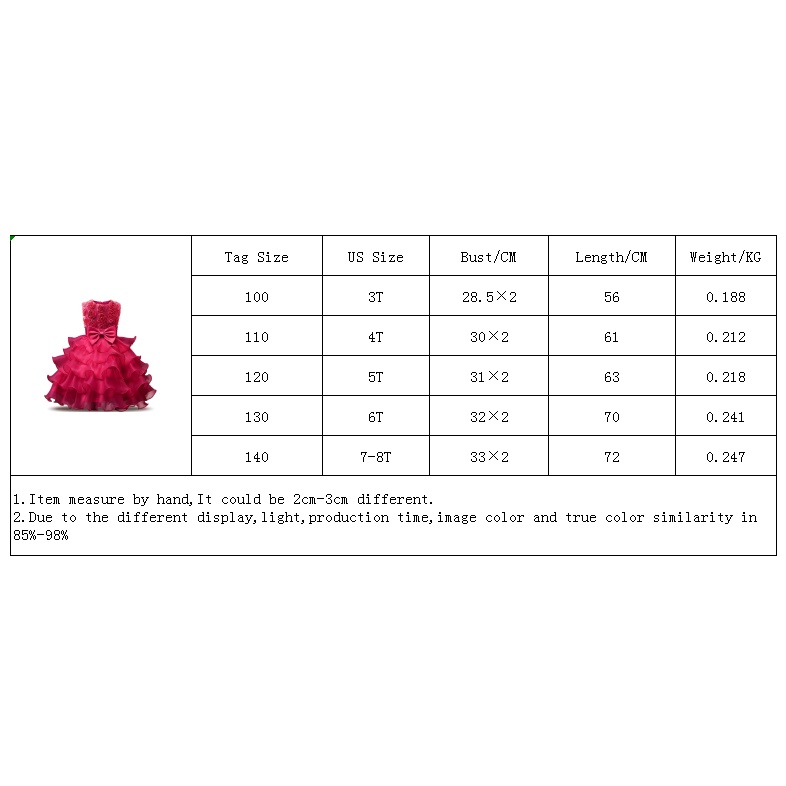 Đầm Công Chúa Thêu Hoa Cho Bé Gái 3-10 Tuổi