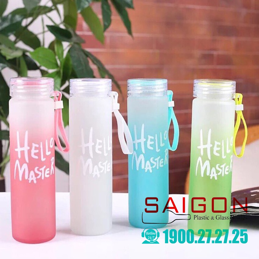 Bình Nước Thủy Tinh Hello Master 420ml