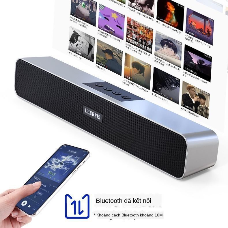 ♕Bluetooth loa nhỏ máy tính xách tay thẻ điện thoại di động không dây xe hơi siêu trầm âm lượng lớn thanh và video