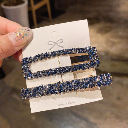 Set Kẹp Tóc Đính Đá Xinh Xắn Phong Cách Hàn Quốc Nhiều Màu Tùy Chọn Cho Nữ