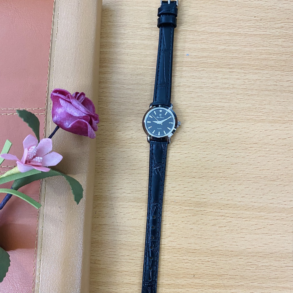 Đồng hồ nữ mặt kính sapphire Olym Pianus OP130-06 OP130-06LS-GL đen
