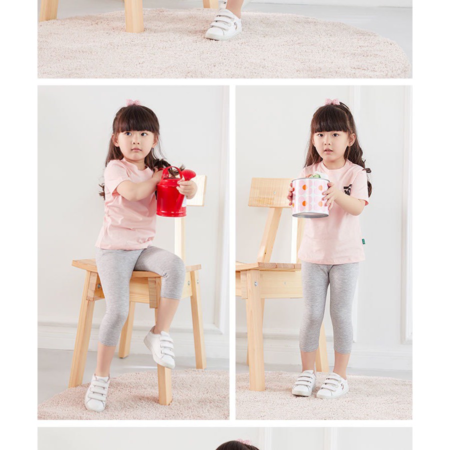 Quần legging bé gái quần lửng dài thun hè cotton cực mát cho bé 2-10 tuổi