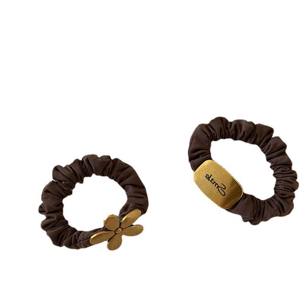 Dây Cột Tóc Đuôi Ngựa Hình Hoa Phong Cách Vintage Ngọt Ngào Cho Nữ Giá Đỡ