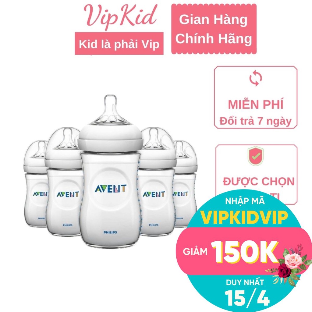 Bình Sữa Avent Cổ Rộng Cho Bé 125ml/260ml/330ml chống đầy hơi- Vipkid