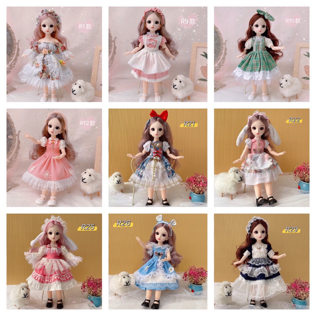 Búp Bê 22 Khớp Mắt 3D Nhắm Mở Dễ Thương - Cao 30cm