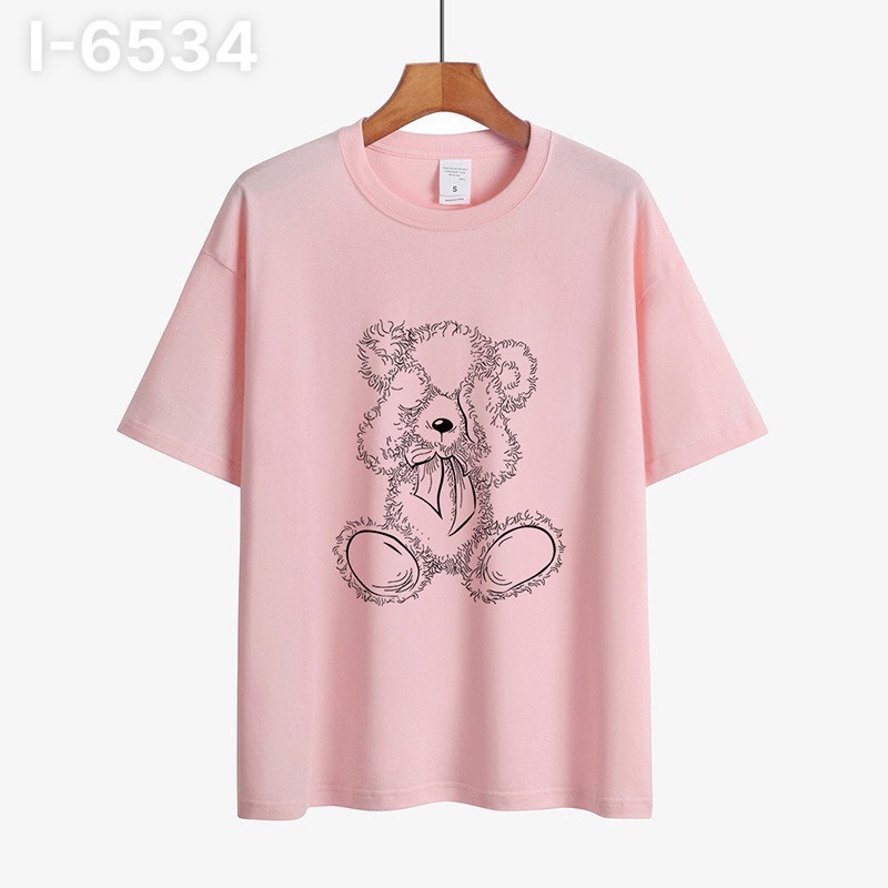 Áo Thun Nữ Tay Lỡ UNISEX Gấu Búp Bê Vẽ siêu xinh