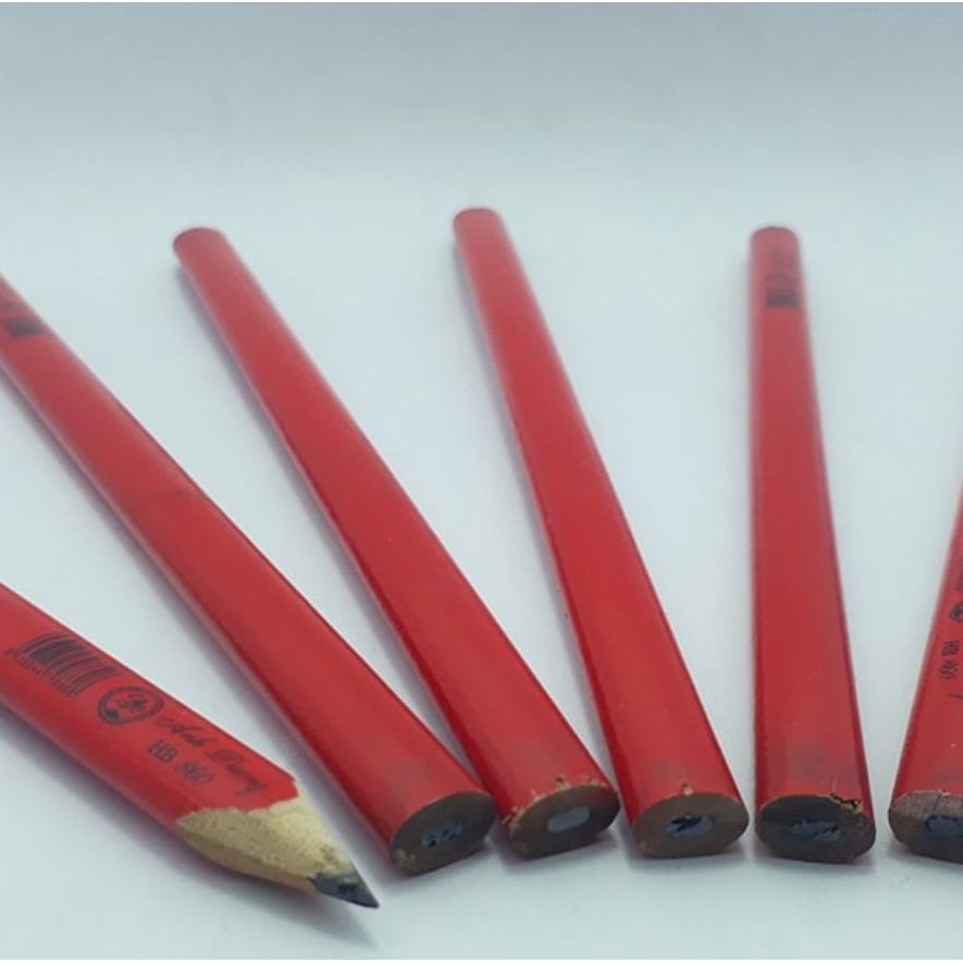Bút chì đầu dẹt HB 860 và gọt 859 Bút mài thầy Ánh viết nét thanh đậm hình bầu dục màu đỏ