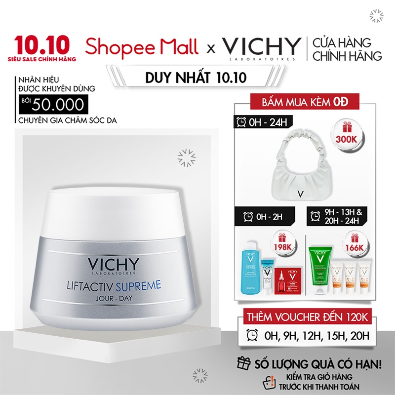 Kem dưỡng ngừa dấu hiệu lão hóa,làm săn da ban ngày Vichy Liftactiv Supreme Day 50ml