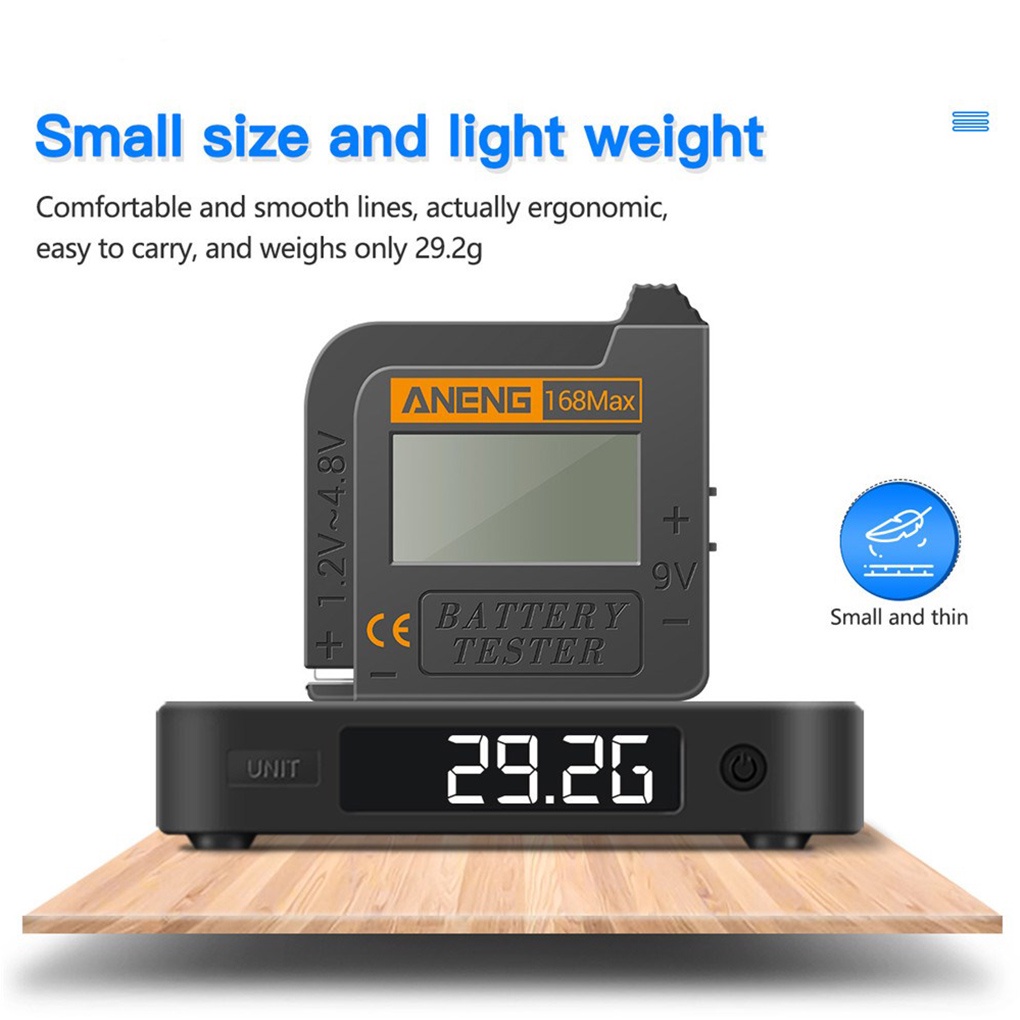 [CHOO] Battery Tester 1A Digital Display Battery Checker Plastic Portable Button Cell Capacity Analyzer