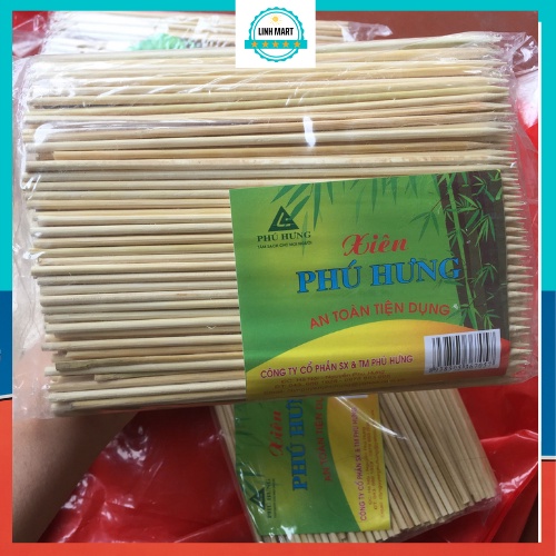 Túi 500g que xiên thịt nướng, que xiên xúc xích dài 18cm, 20cm LINHMART