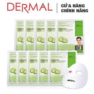 Mặt Nạ Dermal Tinh Chất Dưa Leo Dưỡng Ẩm Da Cucumber Collagen Essence Mask 23g - 10 Miếng