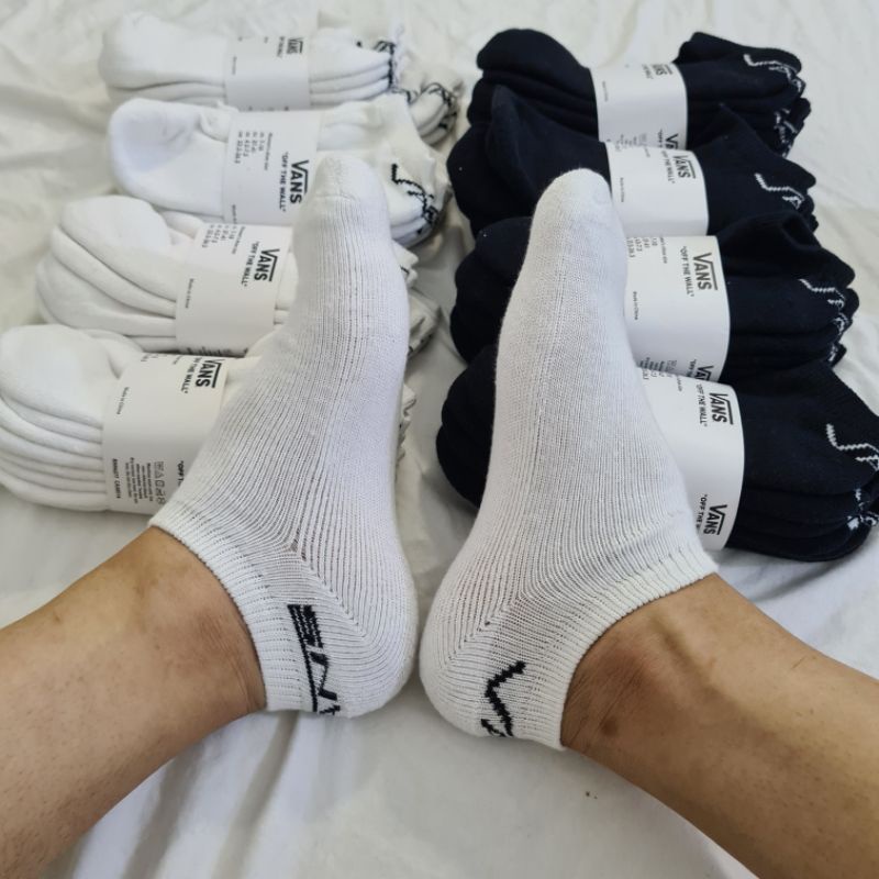 g] Pack 4 đôi tất thể thao Vans cổ ngắn White/Black CA30516