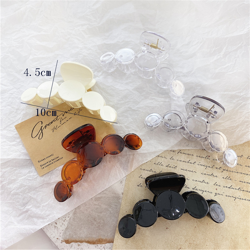 Kẹp Tóc Acrylic Trong Suốt Hình Tròn Xinh Xắn