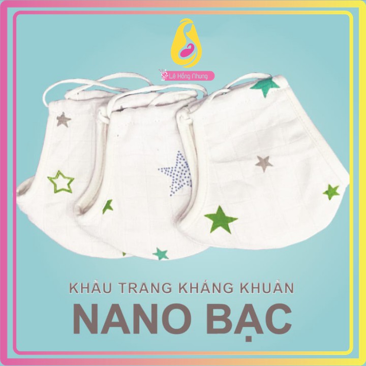 3 Cái Khẩu Trang Trẻ Em, Khẩu Trang Cho Bé, Công Nghệ Nano Bạc Kháng Khuẩn