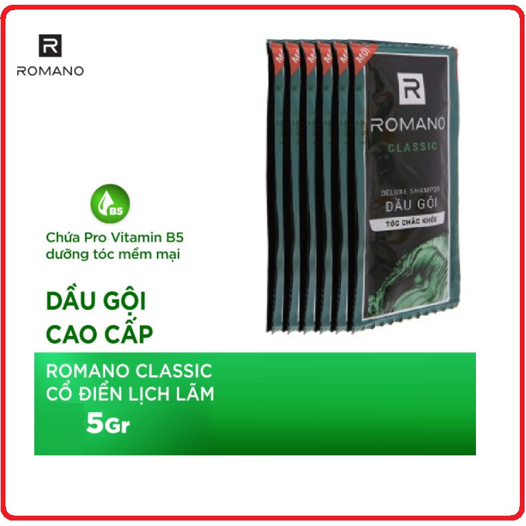 Dầu Gội ROMANO Hương Nước Hoa Classic/Attitude Dây 5g x 12 Gói