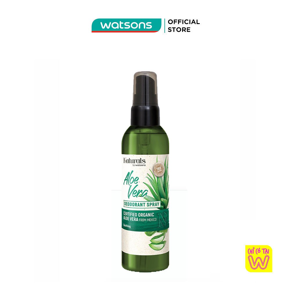 Xịt Khử Mùi Naturals By Watsons True Natural Aloe Vera Chiết Xuất Lô Hội 120ml