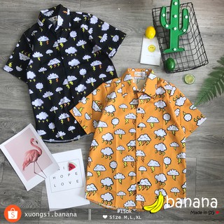 [🍌Banana]- Áo sơ mi hoạt hình đám mây (M, L, XL)