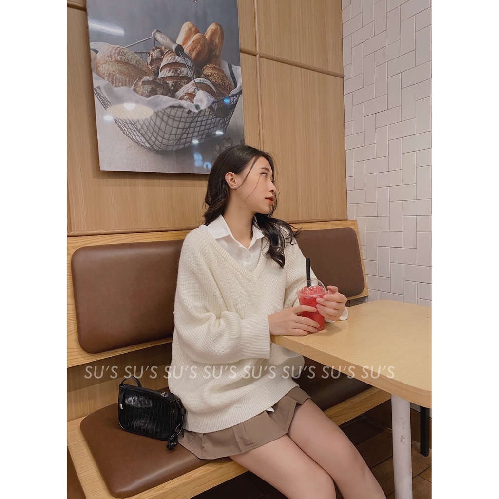 Áo len cổ tim cúc dọc form rộng A2062 SUSTORE